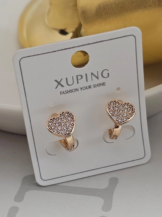 Серьги Xuping для девочек позолоченные, маленькие, с фианитами, гипоаллергенные
