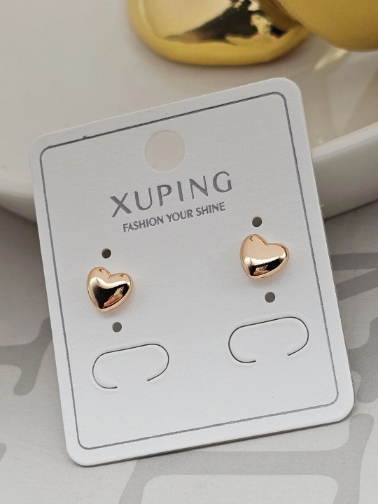 Серьги Xuping для девочек позолоченные, маленькие, с фианитами, гипоаллергенные