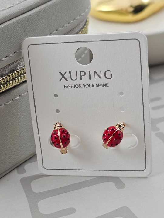 Серьги Xuping для девочек позолоченные, маленькие, с фианитами, гипоаллергенные
