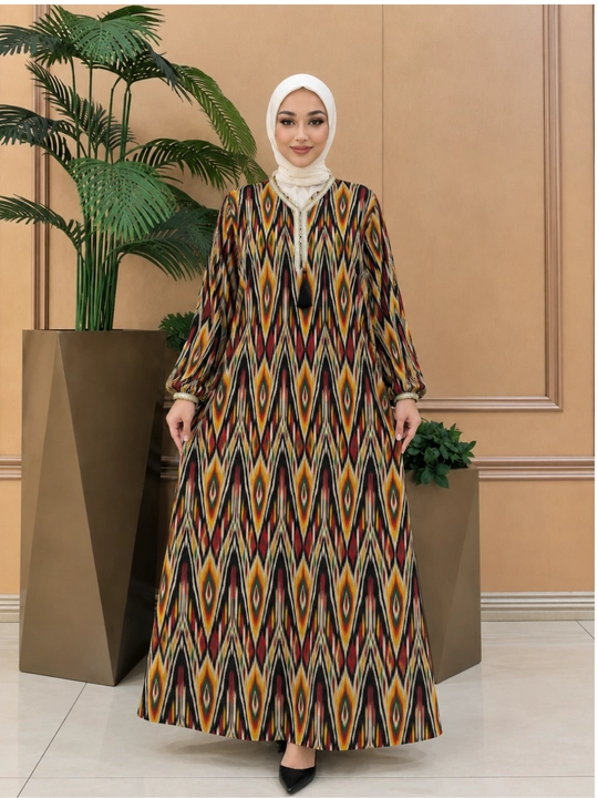 Ayollar uchun zamonaviy Abaya – nafis, qulay va keng fason, 52–60 O'lcham - 
