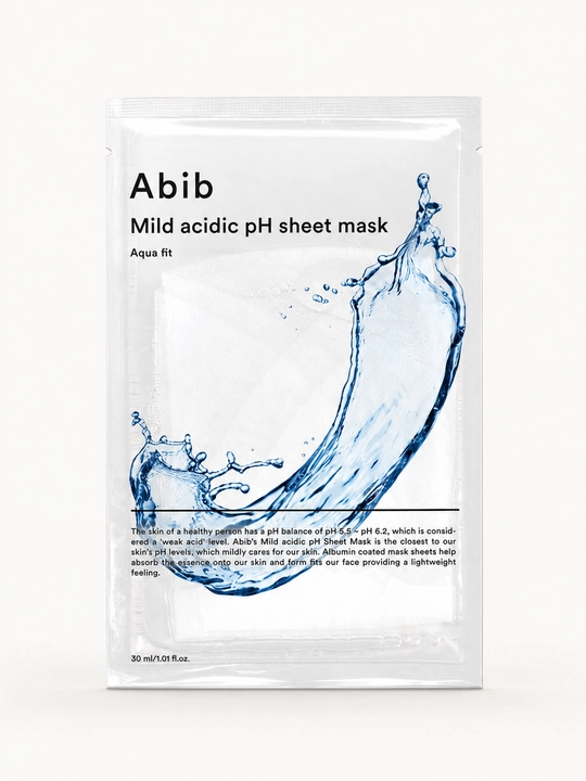 Abib Mild Acidic pH Aqua Fit namlantiruvchi matoli yuz niqobi, 10 dona - 
