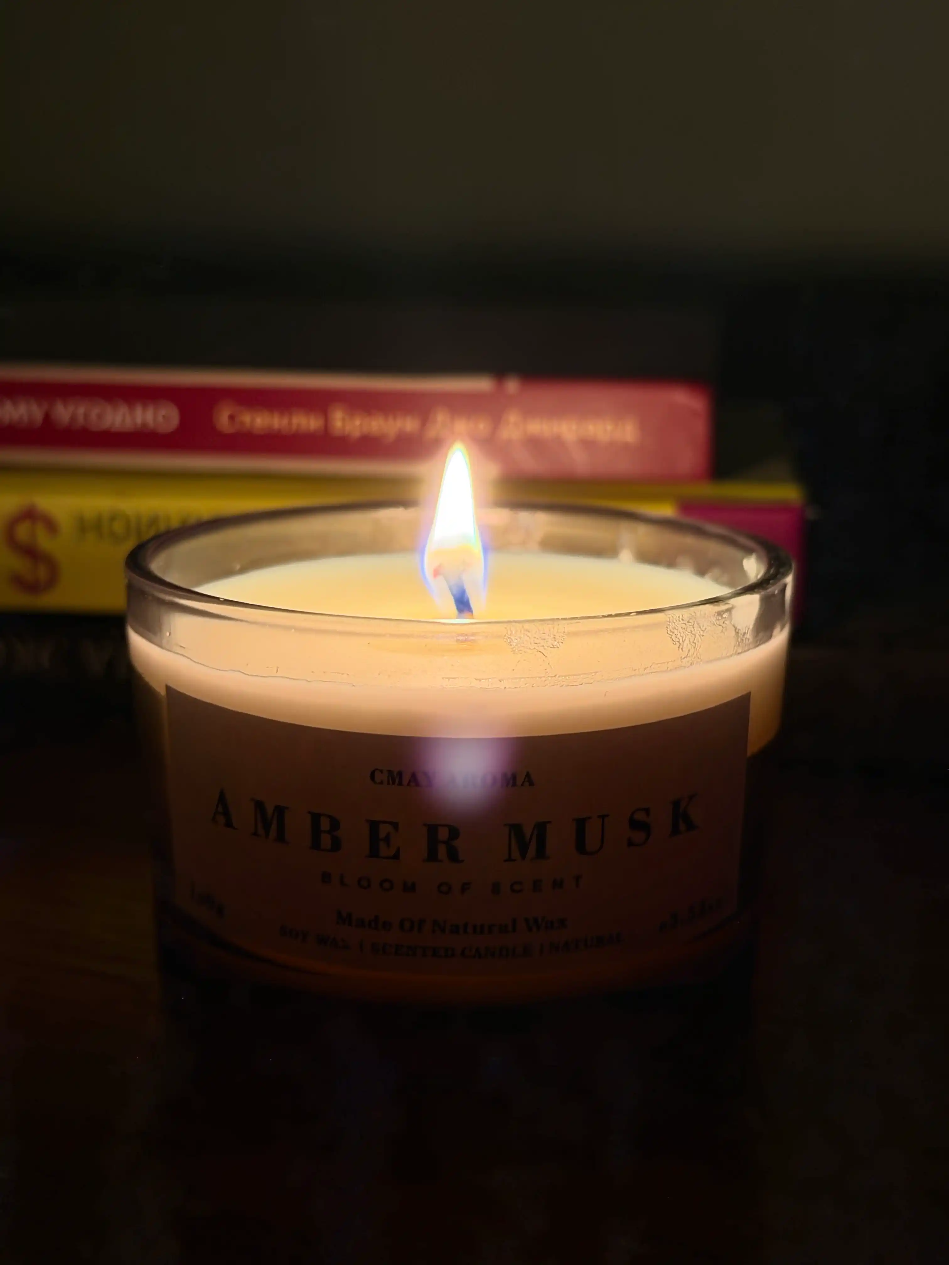 Xushbo'y aromatik sham 100 g, tabiiy mum, uy uchun dekorativ hidli sham