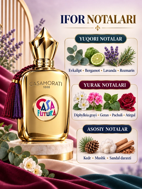 Casamorati Casa Futura Eau de Parfum,унисекс, древесно-ароматическая экспрессия, 100 мл