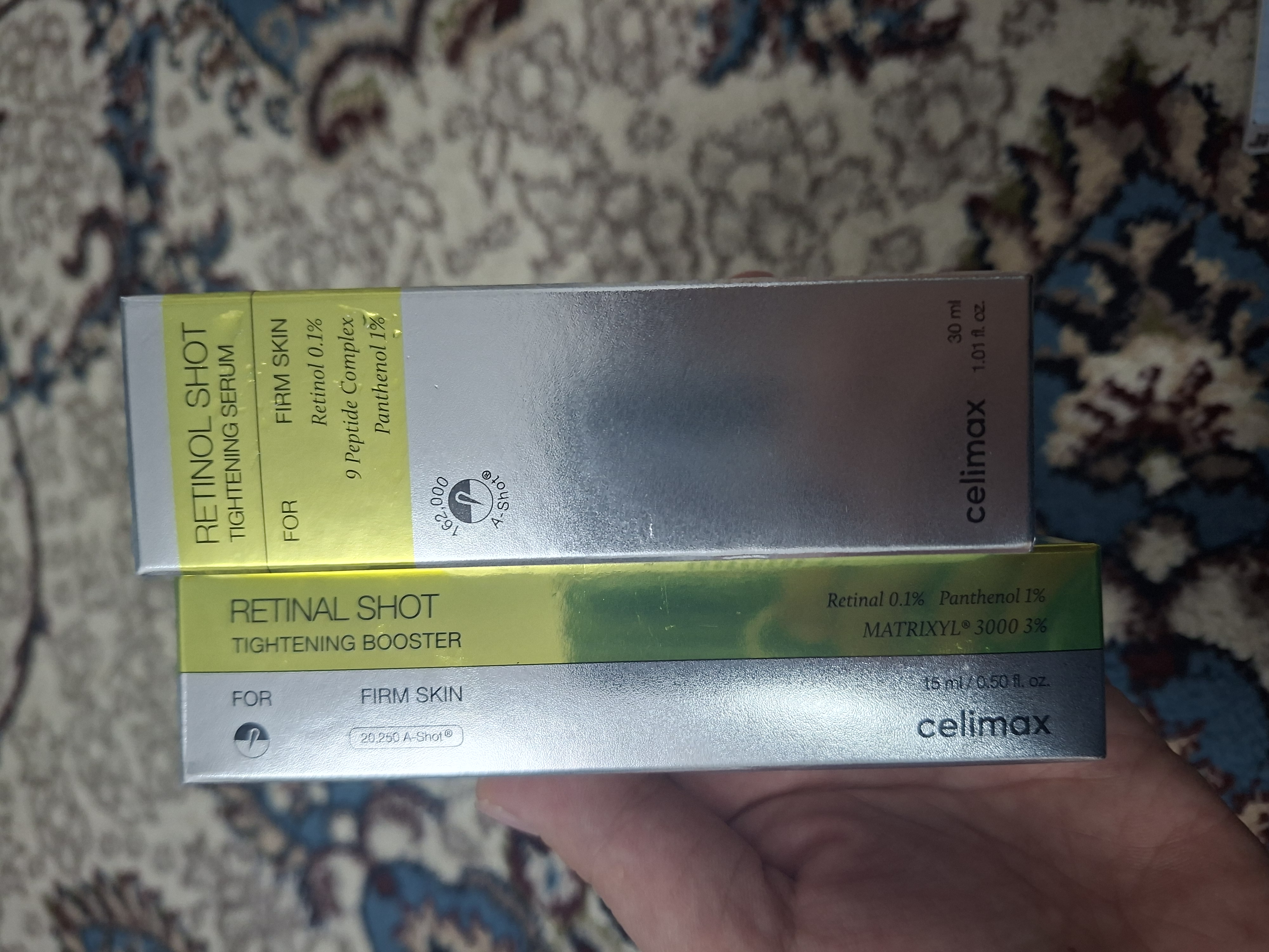 Celimax Retinol Shot - ajin va poralarga qarshi yuzni silliqlovchi retinol zardob - krem