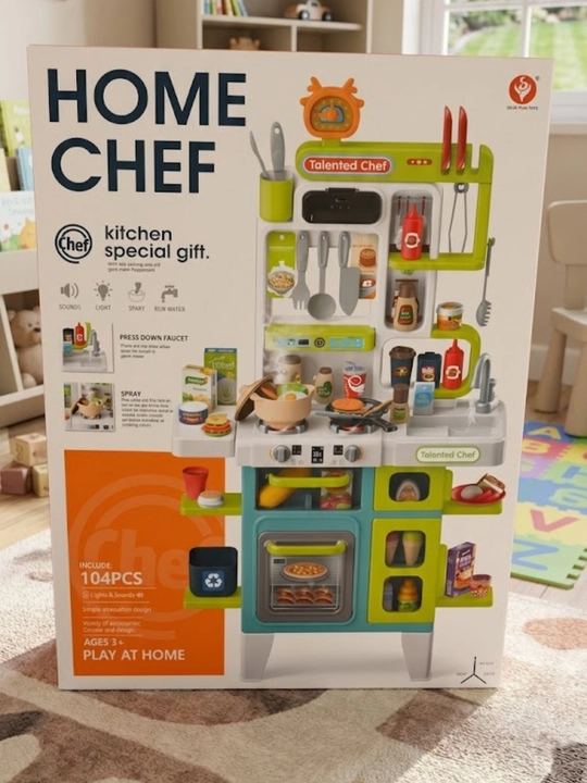 Детская кухня, игрушечная кухня, набор повара, 104 предмета, игрушка для детей