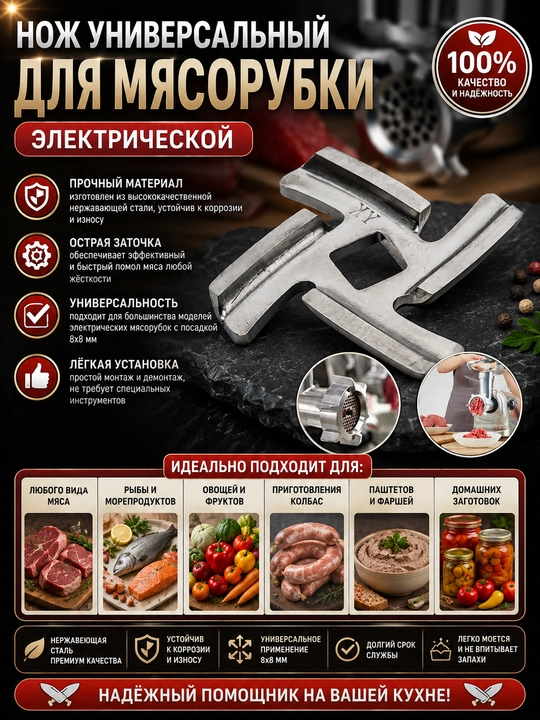 Elektr go'sht maydalagich uchun pichoq - 