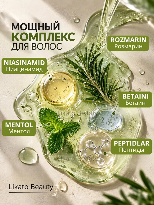 Тоник для роста волос LIKATO Professional с розмарином, кофеином, красным перцем, 150 мл