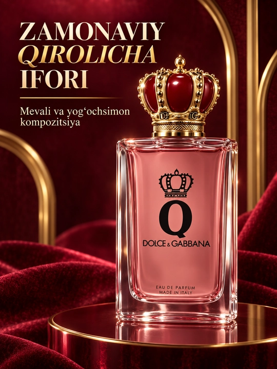 Ayollar uchun "Q by Dolce&Gabbana" mevali va yog‘och iforli parfyumeriya suvi, 100 ml