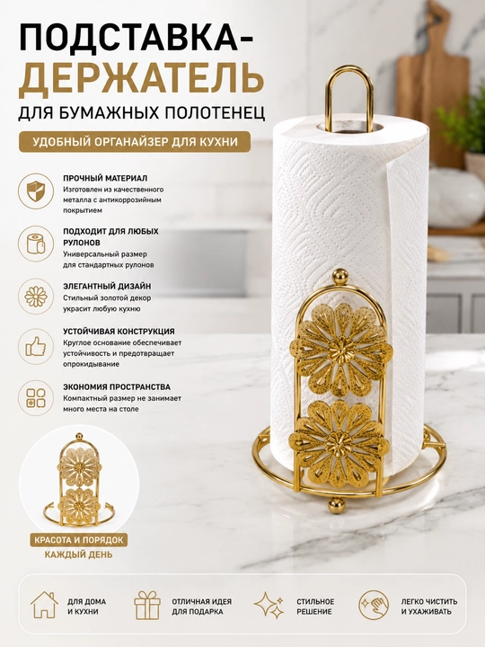 Qog‘oz sochiqlar uchun taglik-ushlagich - oshxona uchun qulay organayzer - 