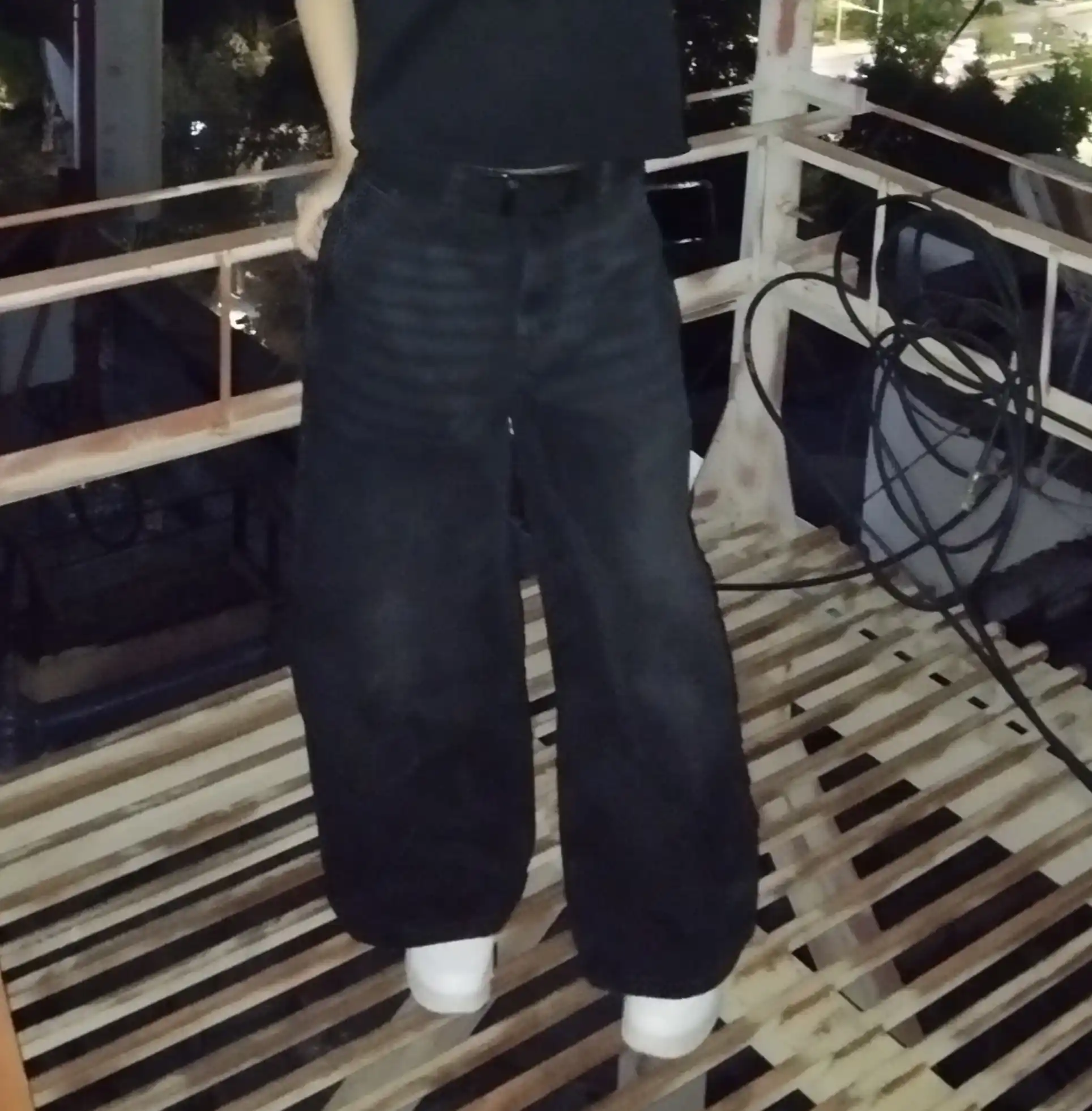Keng jinsi, ayollar, baggi, qora baggy jeans y2k, paxta