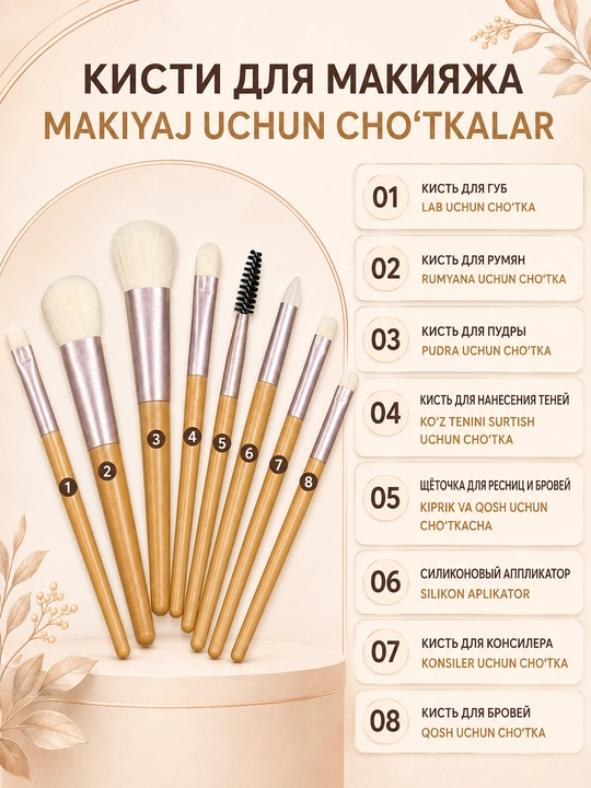 Набор кисточек для макияжа, косметические кисти для лица, набор make up кистей