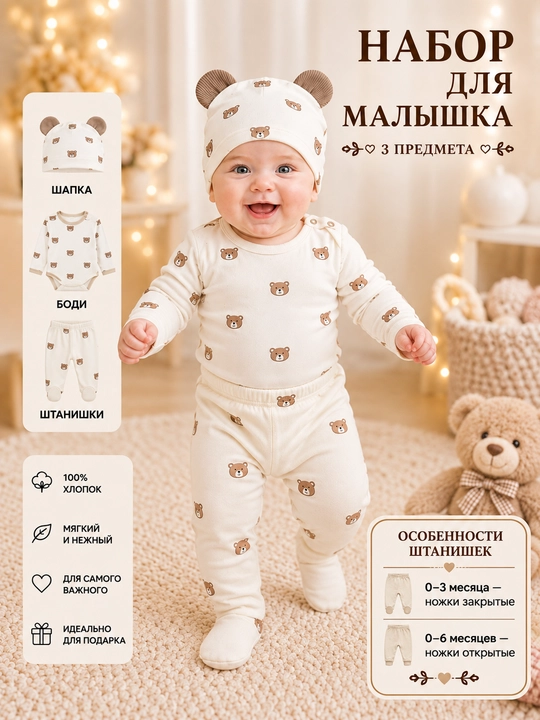 Yangi tug‘ilganchaqaloqlar uchun kiyim, 0-6 oylik chaqaloqlar uchun xb kiyim, ishton, bodiy - 