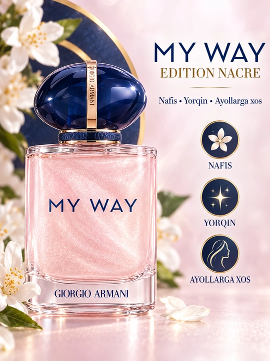 Giorgio Armani My WayEditionNacreEaudeParfum, ayollar uchun marvaridsimon gulli atir, 90ml