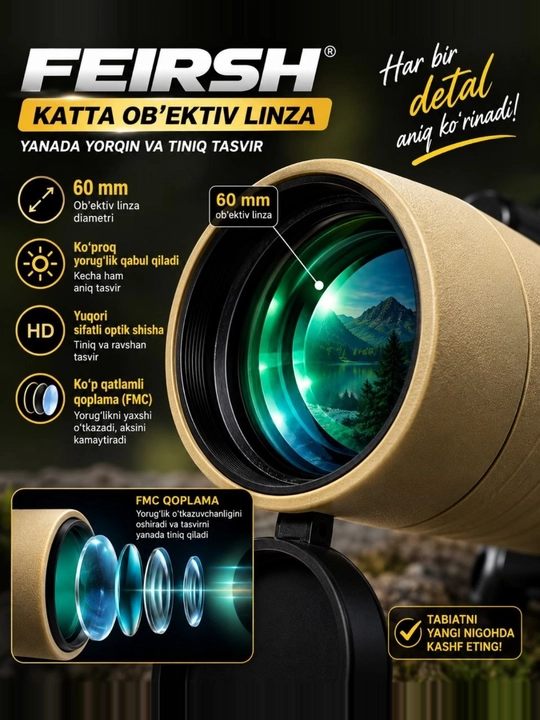 Monokulyar teleskop  FAIRSH 25-75x60