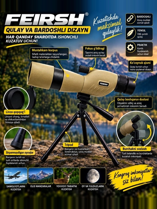 Monokulyar teleskop  FAIRSH 25-75x60
