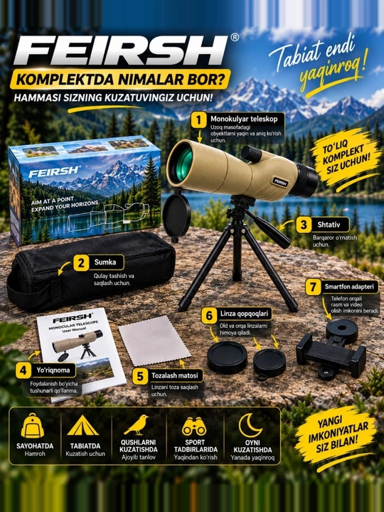 Monokulyar teleskop  FAIRSH 25-75x60