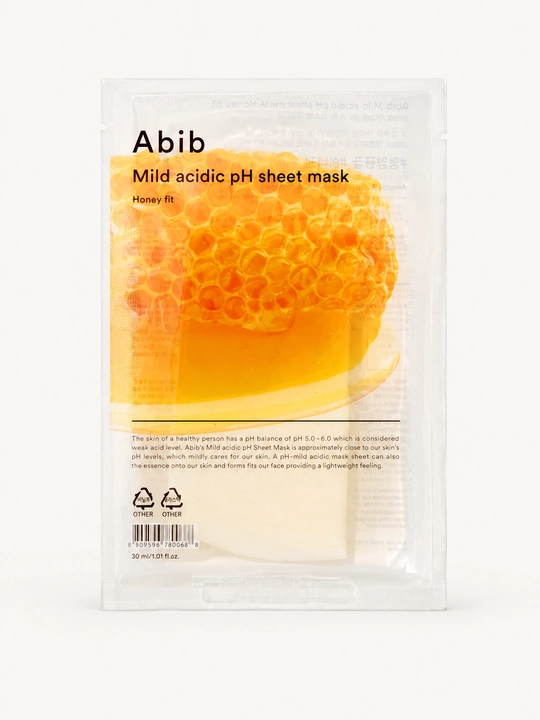 Abib Mild Acidic pH Honey Fit oziqlantiruvchi matoli yuz niqobi, 10 dona - 