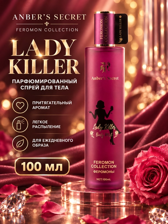 Парфюмированный спрей для тела Anber’s Secret с феромонами, 100 мл - 