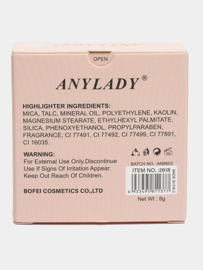 AnyLady Pure Glow pishirilgan haylayteri, yaltiroq pardoz uchun mukammal yorug‘lik