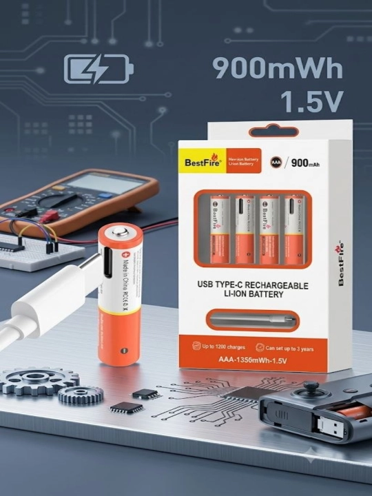 Литий-ионная аккумуляторная батарея USB Type-C AAA