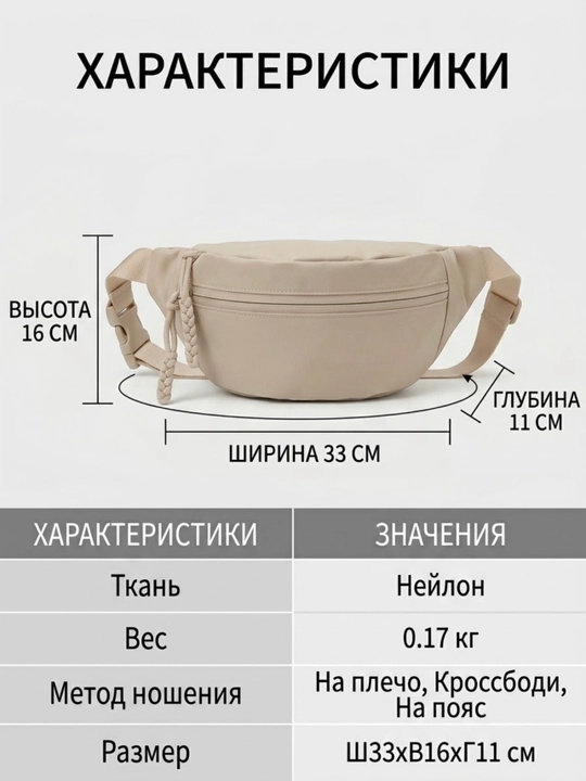 Сумка женская через плечо, кросс-боди сумка, сумка через плечо или на талии