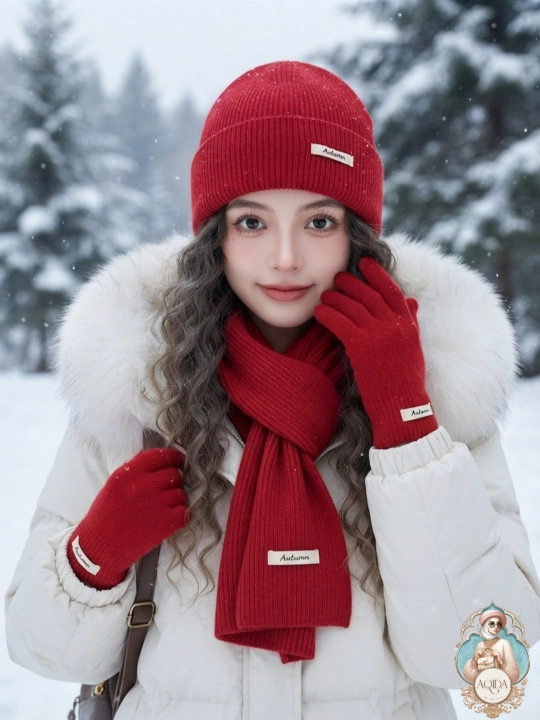 Ayollar shapkasi, issiq sharf, qishki qalpoqlar, issiq perchatkа - 