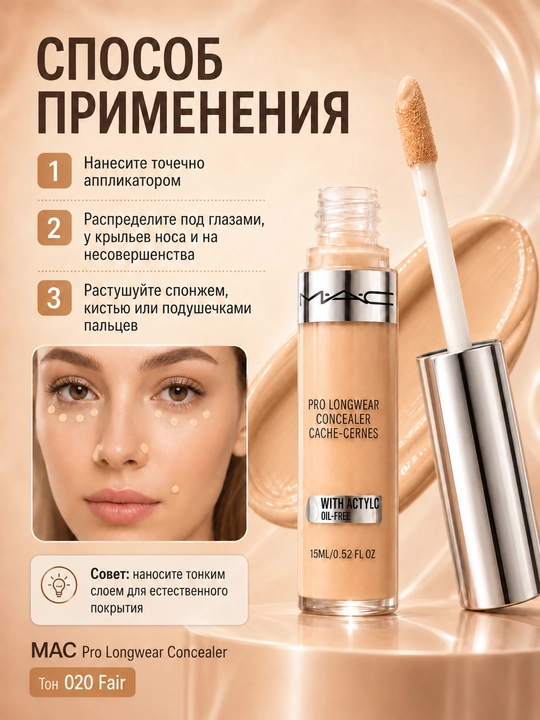 Konsiler, uzoq muddatli va suvga chidamli, to‘liq qoplovchi, 15 ml, 010 020