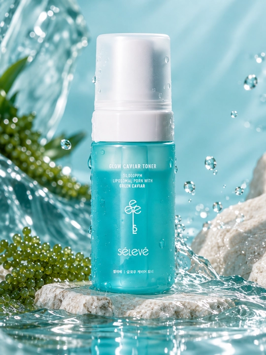 Sélevé Glow Caviar Toner yuz terisini namlantiruvchi va yorqinlashtiruvchi, ikra ekstrakti