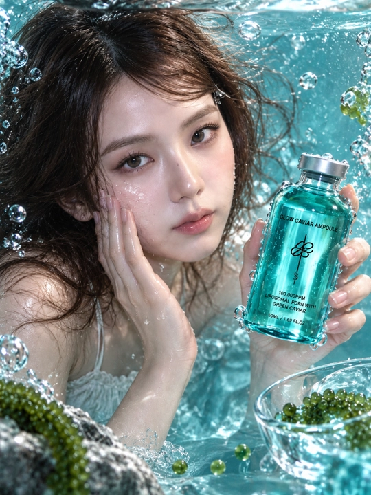 Élevé Glow Caviar Ampoule — yuz uchun yengil namlovchi va yorqinlashtiruvchi zardob - 