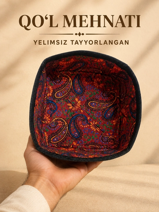 Do‘ppi, erkaklar, musulmoncha qalpoqcha, milliy, bosh kiyim
