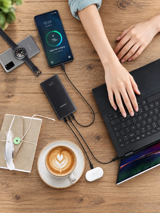 Samsung 20 000 mAh Power Bank — 25W/45W quvvat Super tezkor zaryadlash+type-c kabel