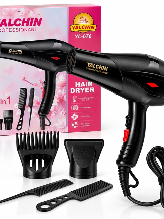 Фен для волос JRM Styler HD009 9000W 7в1, 3 температуры, 2 скорости, 7 насадки для укладки