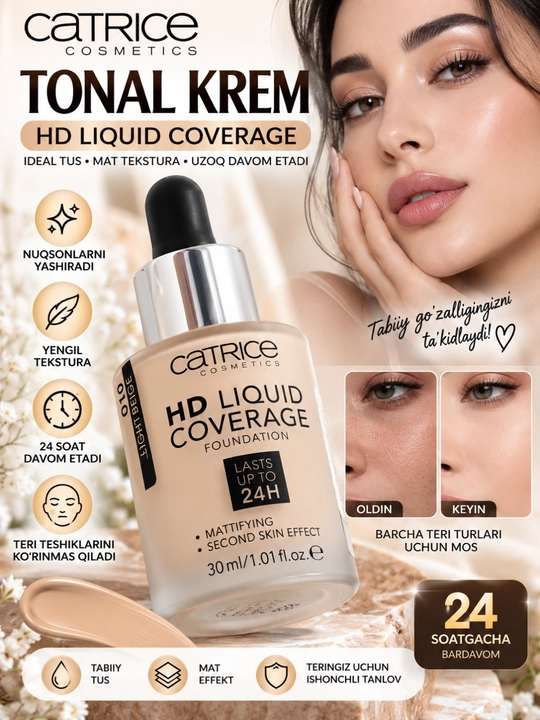 Tonal krem CATR  Foundation, ton 010