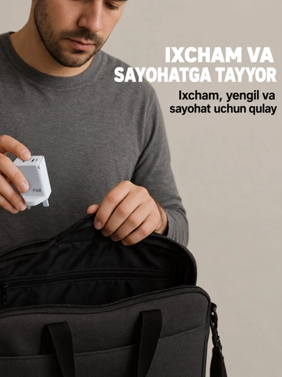 Apple, Samsung tez quvvatlash, 20Vt/45Vt/65Vt, 25 daqiqada 50% quvvatlash - FITIT