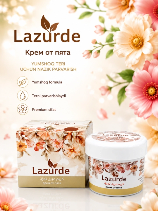 Lazurde ayollar uchun dezodorant, ter hidiga qarshi antiperspirant krem, 50 gr
