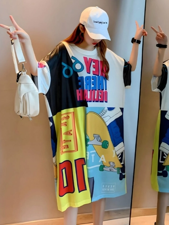 Платье, фасон свободного BOHO стиля, соответствующий размерам L, XL, XXL, XXXL - 