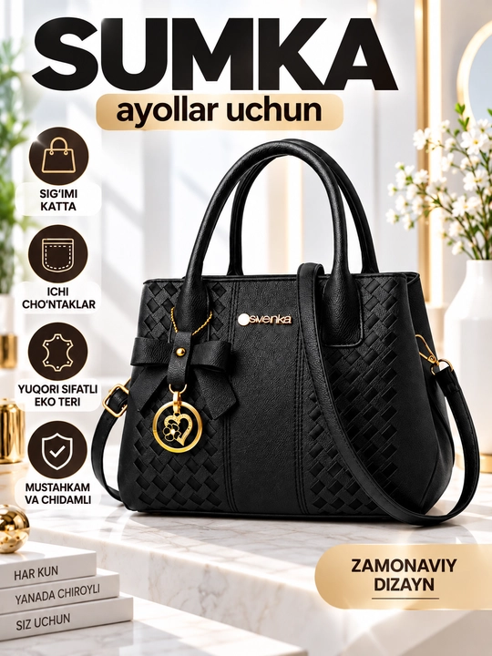 Ayollar sumkasi yelkama, tout, qulay, sig'imli, ish, o'qish va ofis uchun, kundalik, eko charm - 