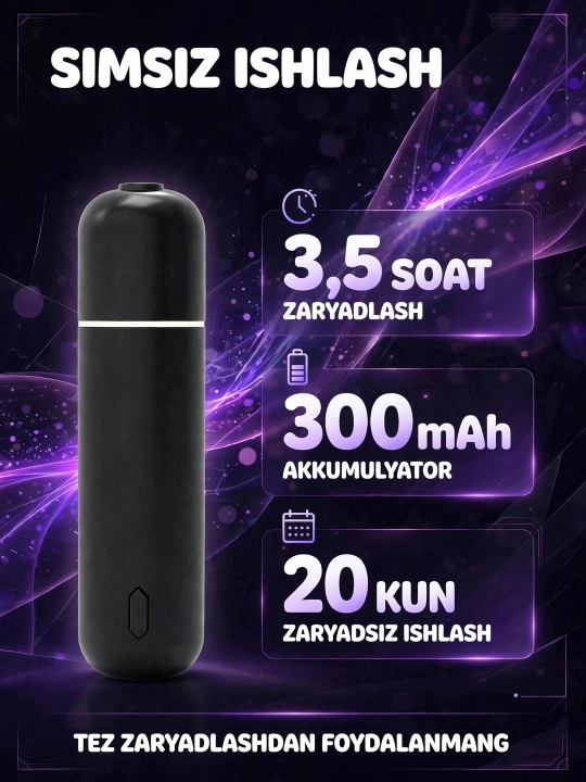 Avtomobil va uy uchun ultratovushli aromadiffuzor + 6 ta premium hid 5ml, Type-C, simsiz