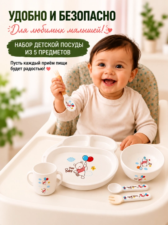 Детская посуда, посуда для детей, миска для каши, контейнер для смеси, контейнер для каши