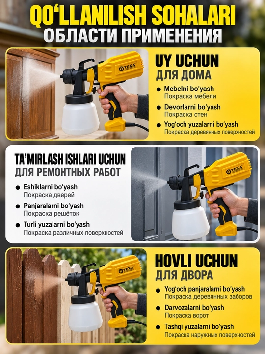 COOFIX elektr bo‘yoq purkagich, bo‘yoq purkagich, elektr kraskopult, kraskopult