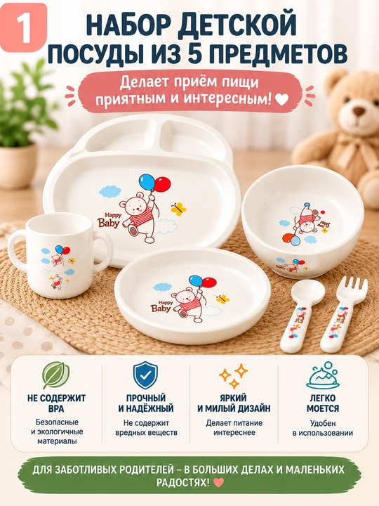 Детская посуда, посуда для детей, миска для каши, контейнер для смеси, контейнер для каши