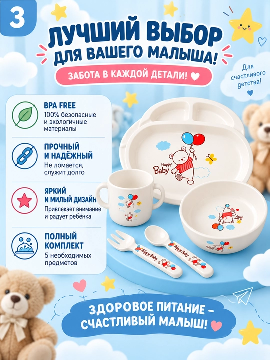 Детская посуда, посуда для детей, миска для каши, контейнер для смеси, контейнер для каши
