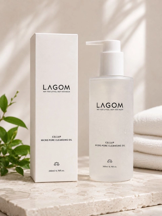 Chuqur tozalash uchun Lagom Cellup Micro Pore Cleansing Oil gidrofil moyi, 200 ml - 