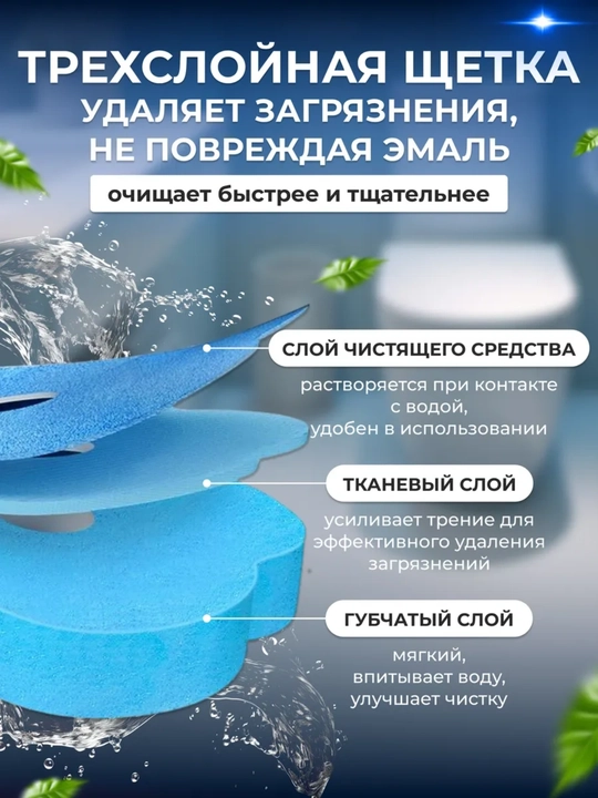 Ершик для унитаза со сменными одноразовыми насадками