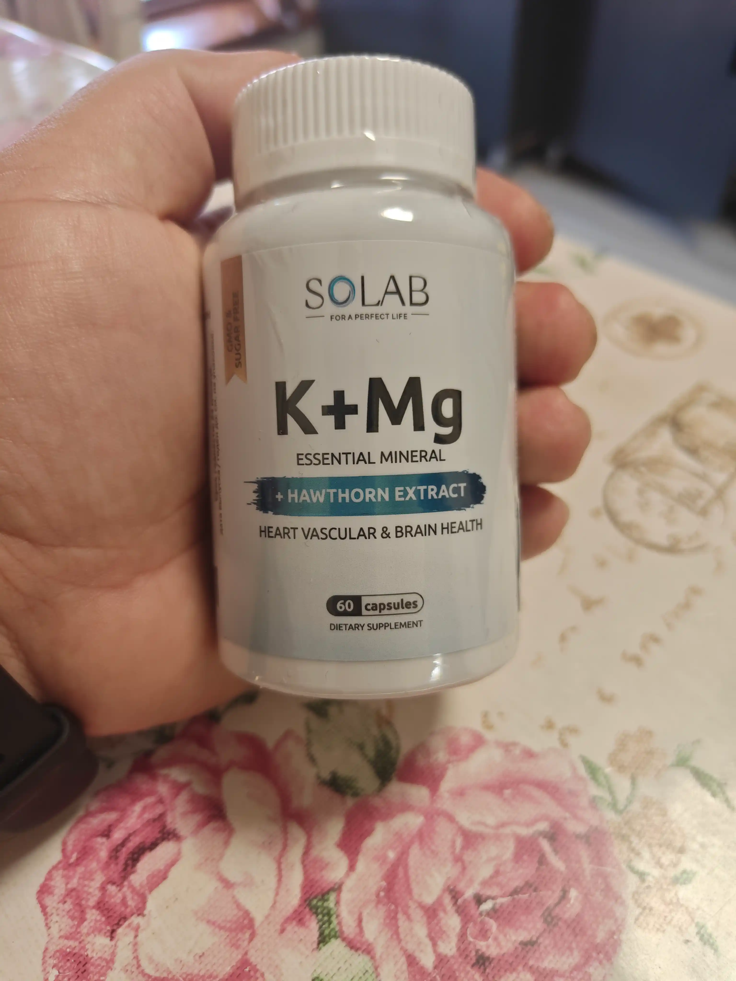 Kaliy + Magniy + Do‘lana ekstrakti, SOLAB, 60 kapsula