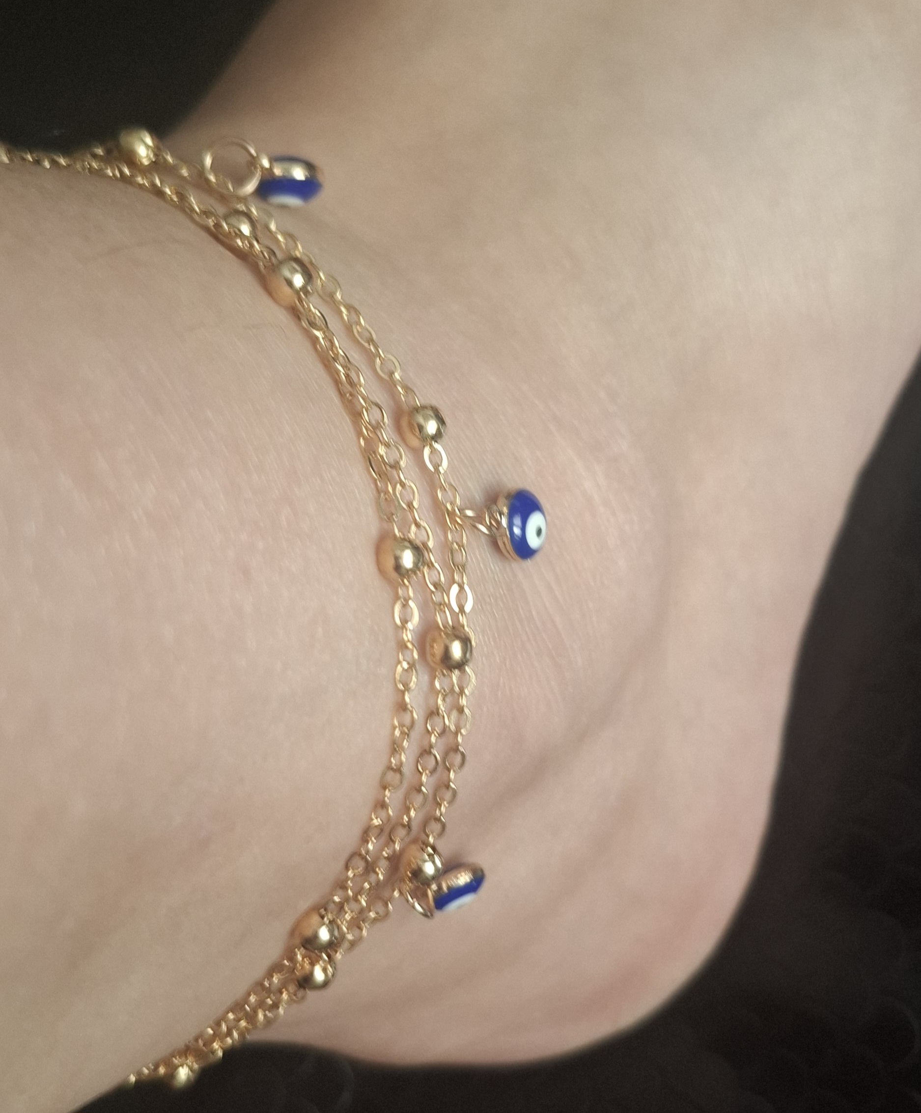 Нежный анклет Single Diamond — браслет на лодыжку, с покрытием 14K Gold PVD