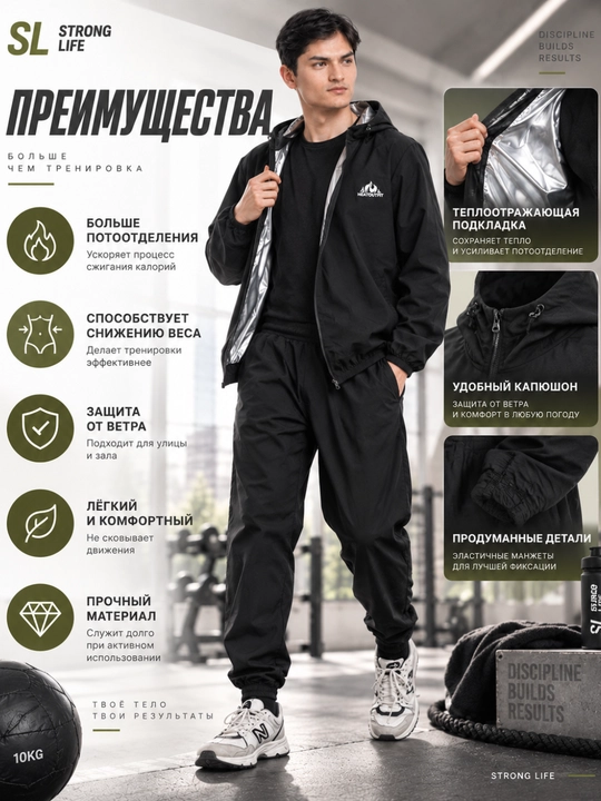 Ozish uchune  sauna kostyumi, sauna effektli sport kiyimi