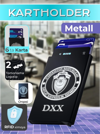 Металлический картхолдер-RFID-защита, для банковских карт, ID карт - 