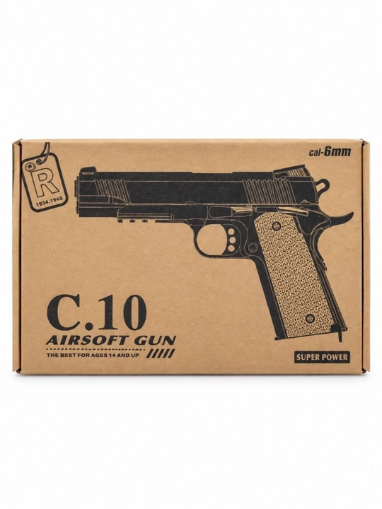 Glock AirSoft quroli, bolalar uchun metall to'pponcha, pnevmatik