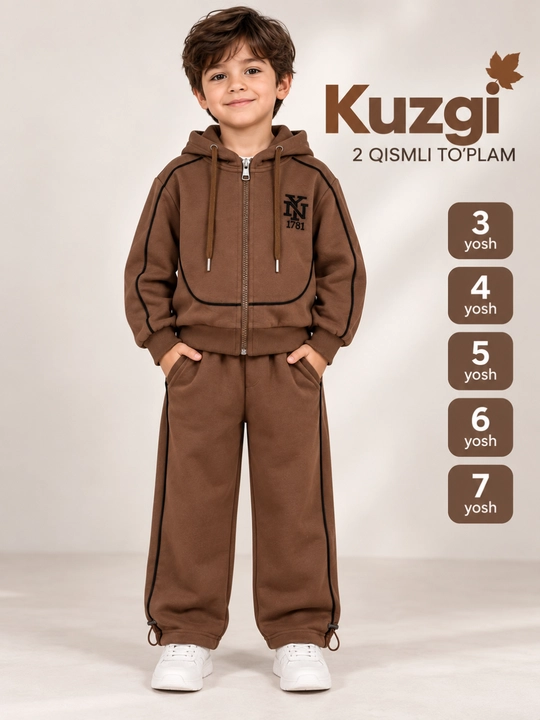 Bolalar uchun sport kostyumi, qish va kuzgi komplekt 3-7 yoshgacha qizlarga, Хitoy